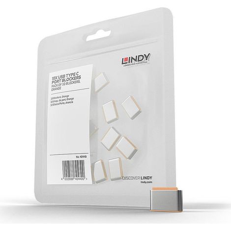 Lindy 40440 Blocco porta USB-C (arancione) 10 pezzi. (1/5)