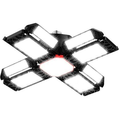 200W LED Lampe d'atelier Eclairage de garage 1 PCS 6500K Plafonnier déformable avec 12 Panneaux Réglables - E26 / E27 Bay lumière pour cave magasin atelier grange entrepôt [Classe énergétique F] (1/5)