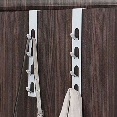 Pair Crochets de porte, lot de 2, crochets pour ranger manteaux, vestes, peignoirs, sacs (blanc)