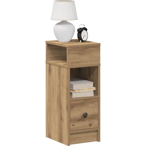 vidaXL Tables de chevet 2 pcs avec tiroir chêne artisanal 25 x 31 x 66 cm