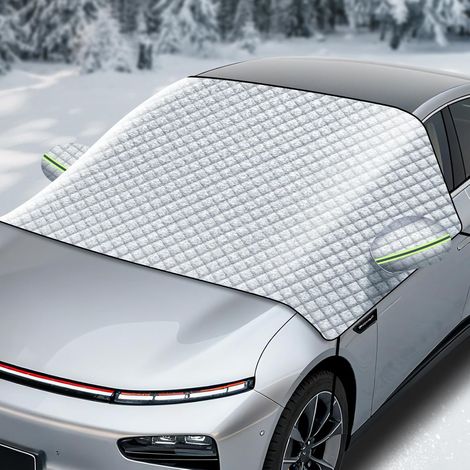 Frontscheibenabdeckung, Windschutzscheibenabdeckung, Autoabdeckung Winter, Scheibenabdeckung, mit Spiegelabdeckungen, gegen Schnee, EIS, Frost, Sonne, UV, Universalgröße für alle SUV, Auto (1/5)