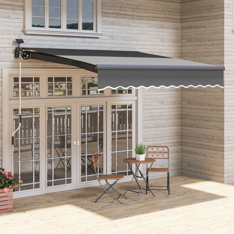 Store Banne Rétractable avec LED Solaires UPF50+ Inclinaison Réglable 45 à 90 Degrés en Aluminium Gris 295 x 250 cm (1/5)