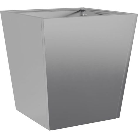Vassoio per fioriera aiuola rialzata piante fiori terrazzo giardino 40 x 40 x 40 cm acciaio inox grigio 020037546