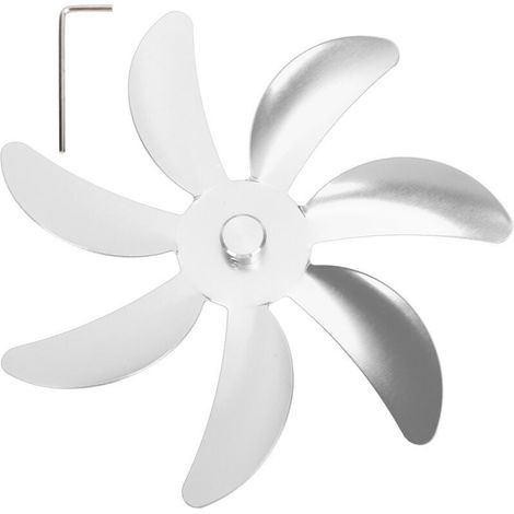Ventilateur de poêle, lame en alliage d'aluminium, 7 pales, Installation facile, remplacement universel de cheminée pour argent (1/4)