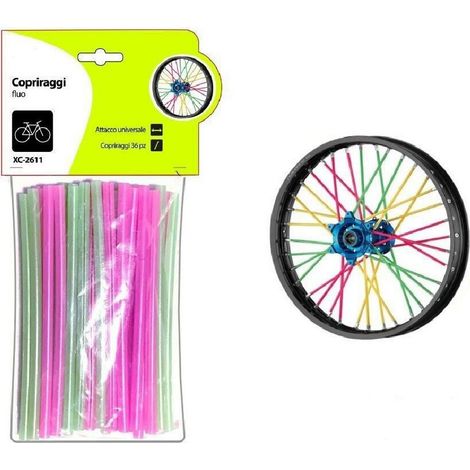 Trade Shop - SET 36 STÜCK SPEICHENABDECKUNGEN FLUORESZIERENDE SPEICHENABDECKUNGEN FÜR FAHRRADRÄDER XC-2611 -