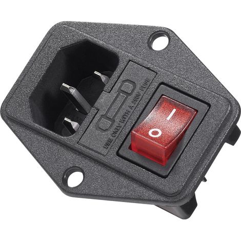 K & B 59JR101-1FR-LR IEC-Stecker schwarz 10A (1/4)