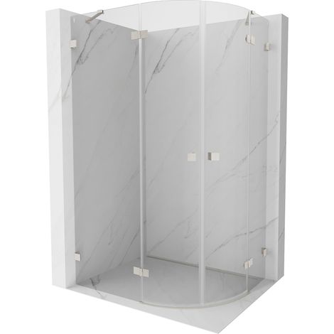 Mexen Lunar cabine de douche semi-circulaire pivotante gauche 90 x 70 cm, transparent, nickel brossé - 833-090L-070P-97-00 (1/5)