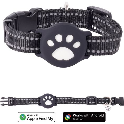 Impermeabile IP68 - Circonferenza del collo 28-39 cm - Collare regolabile in nylon - Localizzatore GPS per gatti - Nessun canone mensile - Compatibile con iOS/Android (1/5)