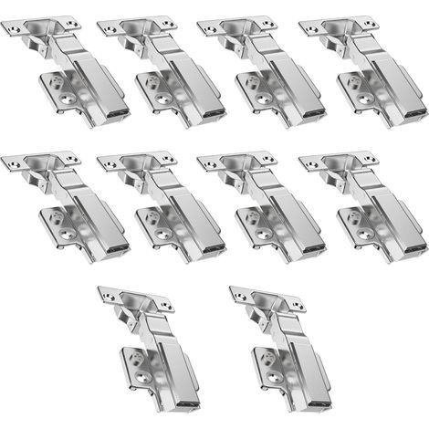 Charnières pour placards fermeture douce Complètement Recouvrante, avec Amortisseur Intégré Mécanisme de Fermeture Automatique Standard Charnière, 5 paire (10 pièces) (1/4)
