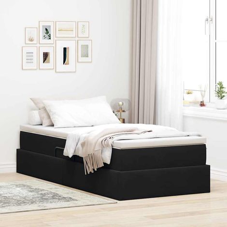 vidaXL Lit avec rangement et matelas Noir 100 x 200 cm Velours