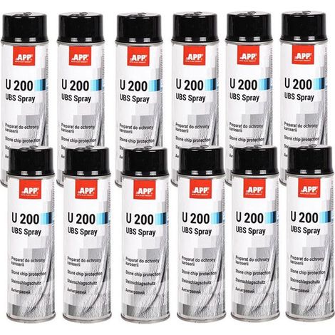 Anti gravillons - Protection bas de caisse - Voiture - Noir - Antirouille - APP U200 - 12x500ml