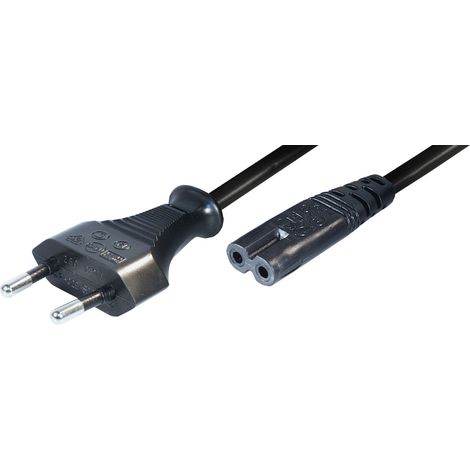 Power cable euro plug - double slot jack, 1,5 m