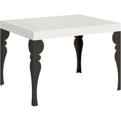 Tavolo allungabile 120/204x80 cm Paxon bianco frassino gambe antracite (1/3)