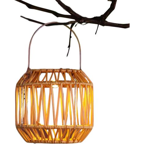 Lampe solaire pour l'extérieur - lanterne d'extérieur en rotin tressé - (1/5)