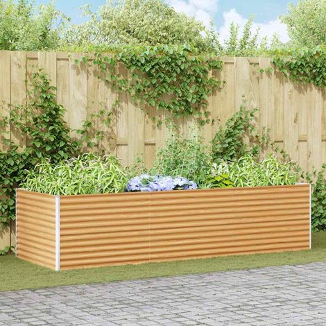Hochbeet Hellbraun 290 x 100 x 68 cm Verzinkter Stahl