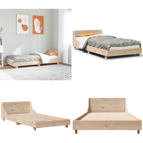 Massivholzbett ohne Matratze 90x190 cm Kiefernholz - Massivholzbette - Kiefernbett - Doppelbett - Bettrahmen - Holzbettwäsche - Home & Living