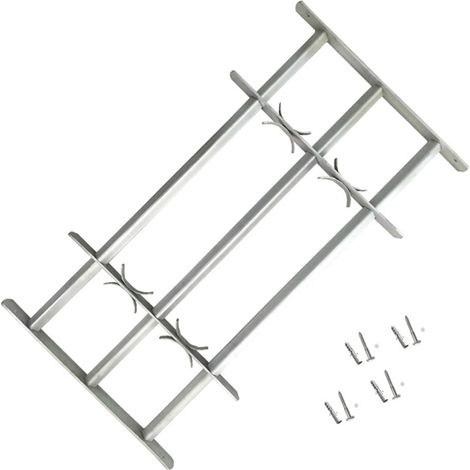 Langray – Grille de sécurité réglable pour fenêtres 700-1050 mm – Acier galvanisé avec 3 barres transversales – Installation horizontale facile (1/4)