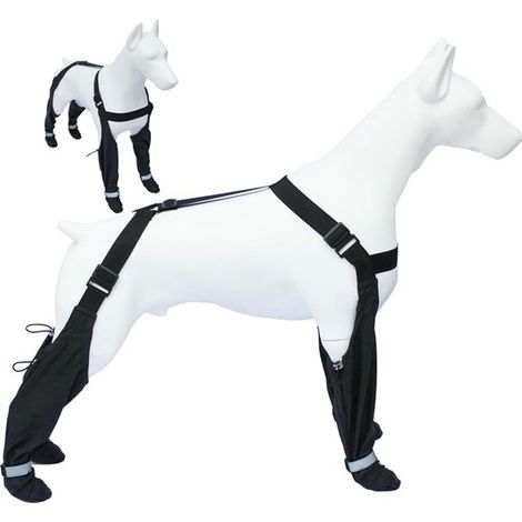 Zapatos para perros - Botas para perros - Tiras reflectantes - Ajustables con velcro - Suela reforzada - Talla L - Poliéster (1/5)