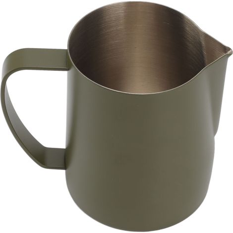 Pichet à lait inox 304 avec bec verseur pour mousseur à lait, 600ml, vert OD, idéal pour café maison (1/5)