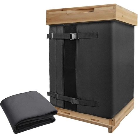 Bee Hive Wrap Housse d'isolation réglable pour ruches de 8 et 10 cadres avec revêtement en PVC Oxford 600D double face avec mousse EPE de 3,5 mm résistante aux intempéries et protection (1/5)