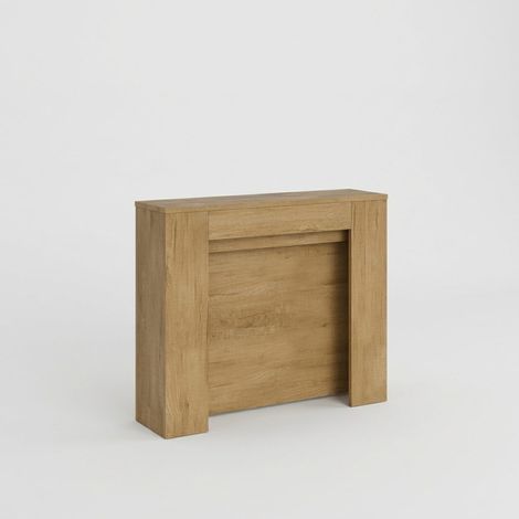 Consola extensible para entrada o comedor, capacidad para 10 personas, 90×25-211 Kiba - Natural