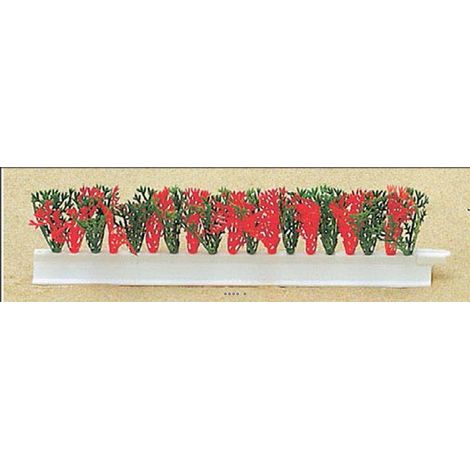 Barrette x12 séparateurs socle blanc L25cm feuille Cyprés Vert-Rouge