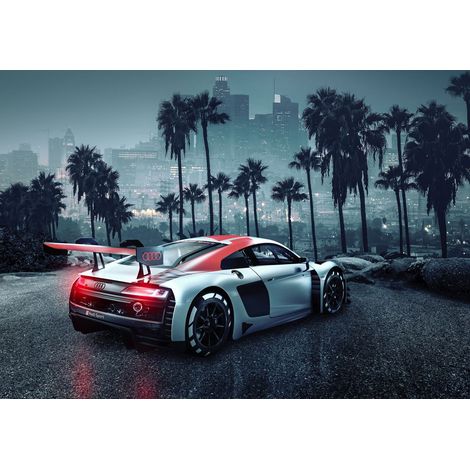 papier peint panoramique Audi R8 L.A. gris et rouge - Komar (1/2)