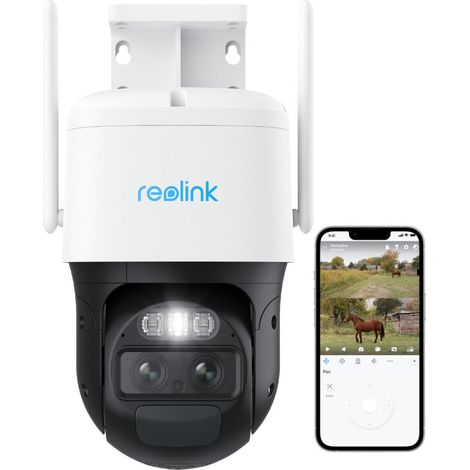 Reolink 2K 4MP 4G LTE Dual-Objektiv Überwachungskamera mit Auto-Zoom und Tracking, Weitwinkelobjektiv & Teleobjektiv, Dual-Tracking & Ansicht