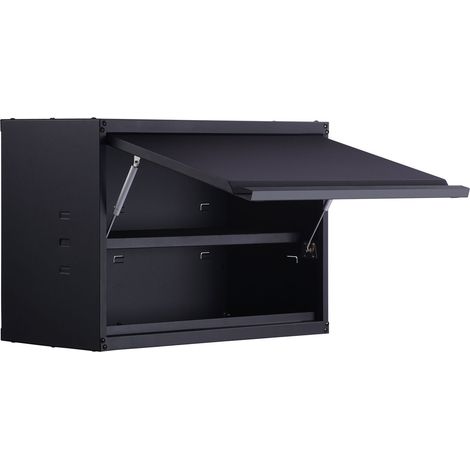 Armoire de Rangement Métallique Mural, Charge 54,4 kg par Étagère, Hauteur 50,8 cm, Acier Laqué, Étagère Réglable, Porte à Poussoir, Idéale Bureau Maison Garage (1/5)