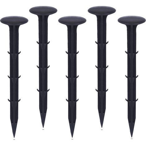 Plastique Piquets de Fixation de Jardin,pour Jardin pour la Fixation des Tissus Anti Mauvaises Herbes Protection Contre Les UV (50 pièces, Noir) (1/5)