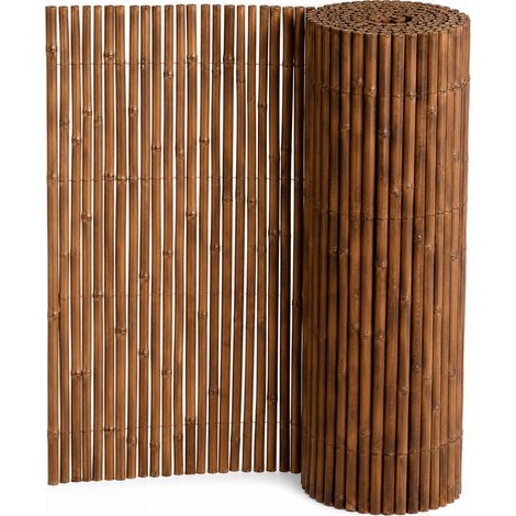 Arella in Bamboo Carbonizzato Ø 20-30 mm Recinzione Frangivista Premium da Giardino e Balcone Piscina Schermo Privacy Esterno Resistente alle Intemperie 150 x 250 cm Marrone Scuro