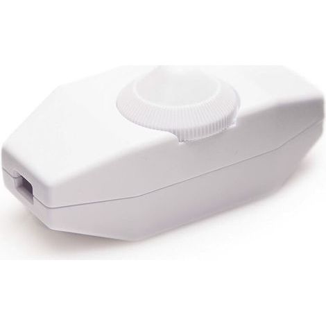 Regulador de intensidad de luz con interruptor giratorio, 220-230 V, blanco, para bombillas LED regulables. (1/4)