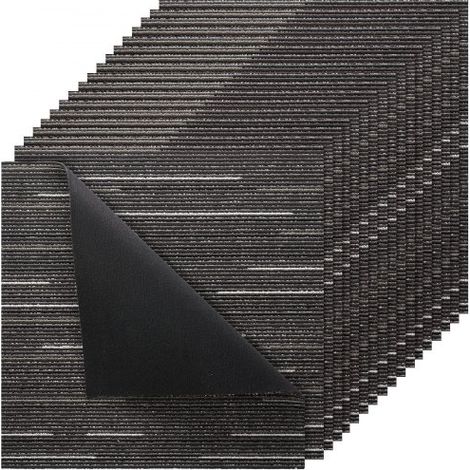 Losetas de Alfombra Cuadradas, 609,6 x 609,6 x 6 mm, Suelo Modular de 9 m², Reutilizable, Fácil de Instalar y Reemplazar, Polipropileno y Asfalto, para Salón y Oficina, Color Gris, 24 uds (1/5)