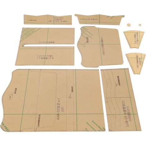10 gabarits acryliques pour portefeuille long, outils de moulage et de création de patrons en cuir faits main.