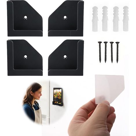Support Tablette Mural,Support Mural Universel pour Smartphones, Tablettes, eReaders - Compatible avec iPad, Air, Mini, Pro, iPhone, Galaxy Tab/Note, Microsoft Surface et Autres - Noir (1/5)