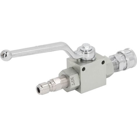 Kit de vanne à bille pour nettoyeur haute pression : raccord mâle 3/8, raccord rapide femelle, vanne d'arrêt, 4 500 PSI (1/5)