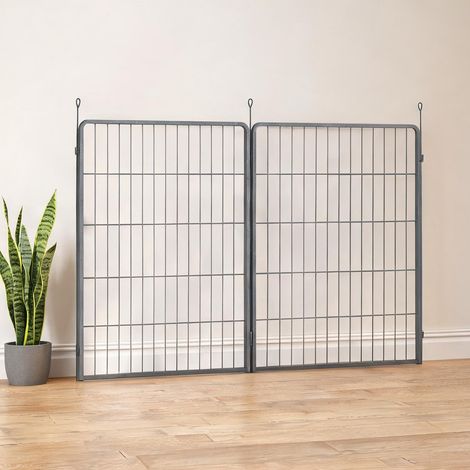 Barrière pour chien grau en stahl 80 x 1,5 x 100 cm (1/5)