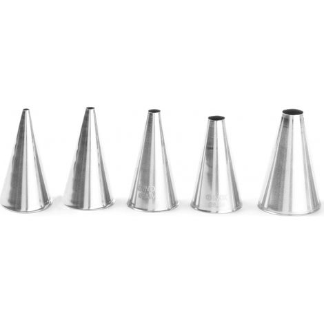 Douilles coniques pour poches à douille décoratives, ACIER, 2-10 mm, 5 pièces - Hendi 551691 (1/3)