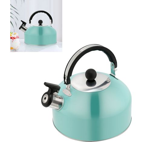 Hervidor de acero inoxidable con fondo plano y silbato, capacidad de 3 litros. (1/5)