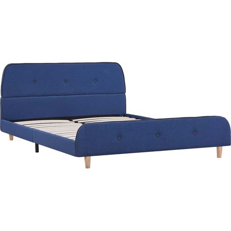 Maison Exclusive - Bettgestell Blau Stoff 140 x 200 cm (1/5)