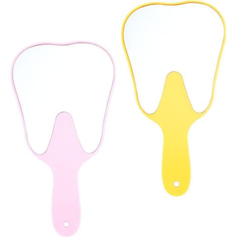Lot de 2, Plastique et Verre Miroirs Dentaires, Miroir de Poche, Format Miniature, Portable et Pratique (1/5)