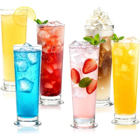 Lot de 6 à 300 ml de verres à cocktail, transparents, pour expresso, Martini, pour cocktail, gin, vin, fête, boisson (D083) (1/5)