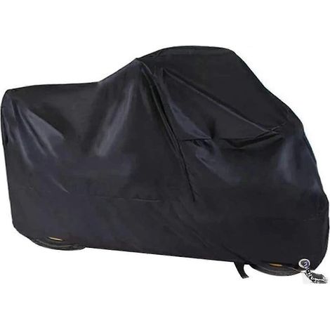 Housse de moto, bâche imperméable et résistante à l'hiver pour moto, en tissu Oxford 190T avec système de verrouillage. (1/4)