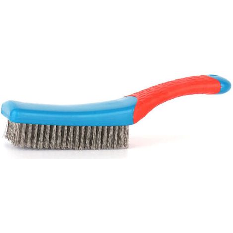 Petite brosse métallique, brosses à gratter en acier inoxydable, poignée polyvalente en Silicone pour l'élimination de la rouille du métal, récurage de la peinture, nettoyage du béton (1/4)