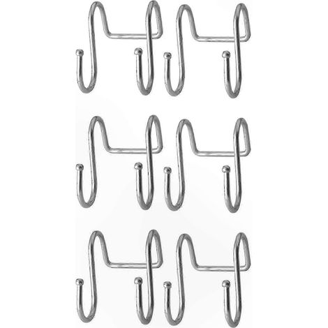 Crochets doubles en acier inoxydable en forme de S pour le rangement suspendu (lot de 6) (1/5)