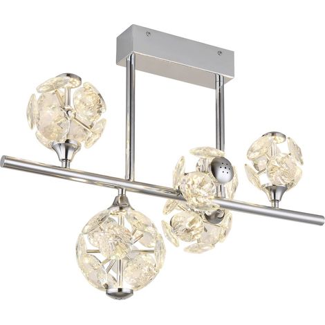 Globo - plafón - VIRINA - cromo - vidrio - LED - 16047-5DC