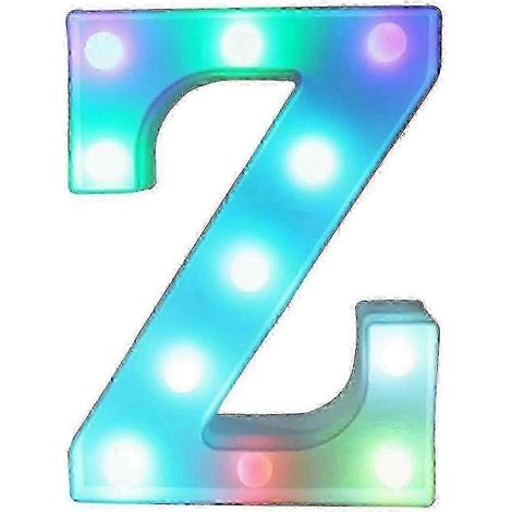 Lettres lumineuses LED colorées (Z) avec télécommande, initiales lumineuses pour bar et fête, décoration pour la maison - 25-26 pouces (1/5)
