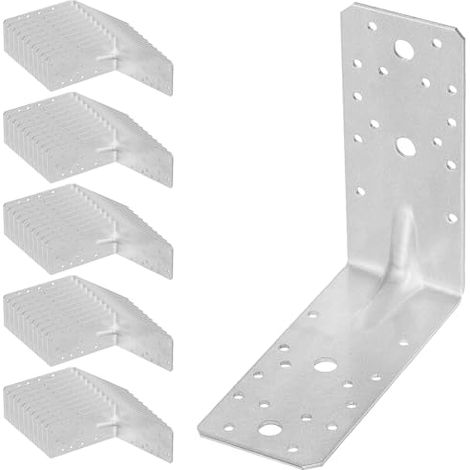 KOTARBAU® 50 Pièces Équerre De Fixation - Acier Galvanisé - 150 x 150 x 65 mm - Argent - Renfort D'Angle Métal - Équerre de Fixation Renforcée - 90 Degrés (1/5)