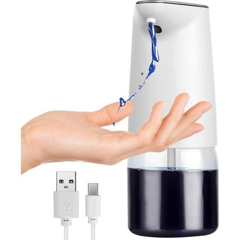 Dispensador automático de jabón de 500 ml, sin contacto, recargable por USB, para manos, vajilla, baño y cocina. (1/5)