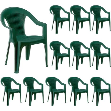 Pack 12 Sillas con Reposabrazos Stack 52x40x82cm 7house